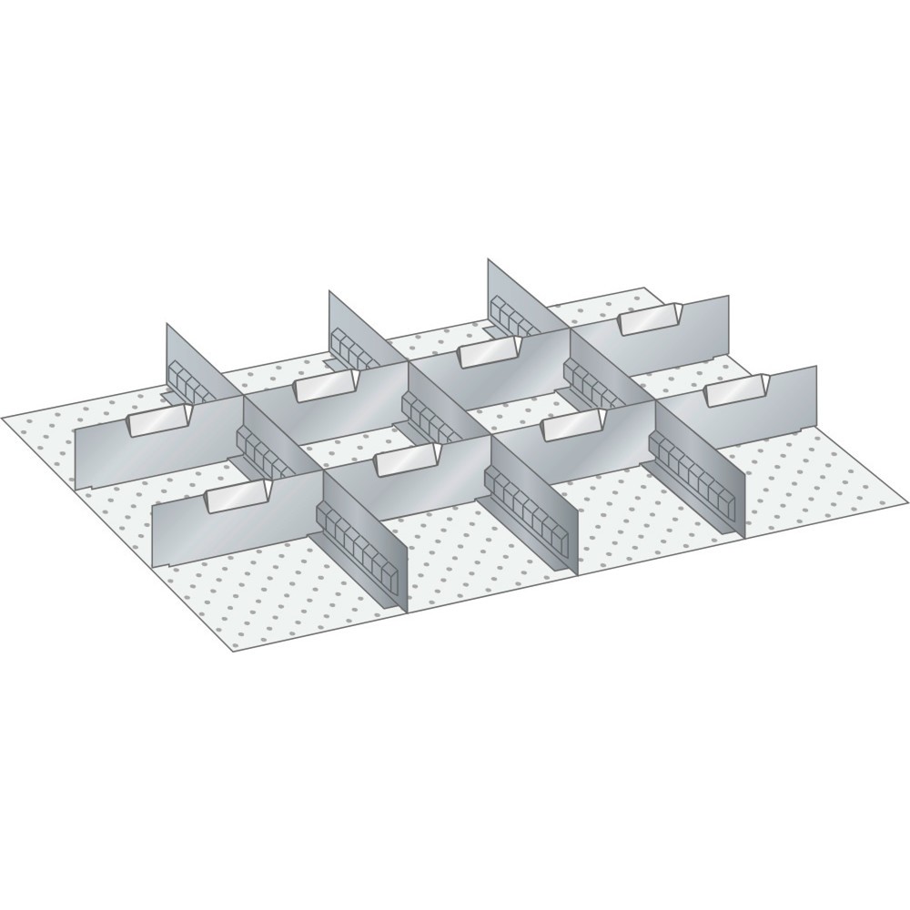 Produktabbildung: LISTA Set Schlitzwände und Trennbleche 36x27E, (BxTxFH) 612x459x75mm, 3 Schlitzwände, 8 Trennbleche
