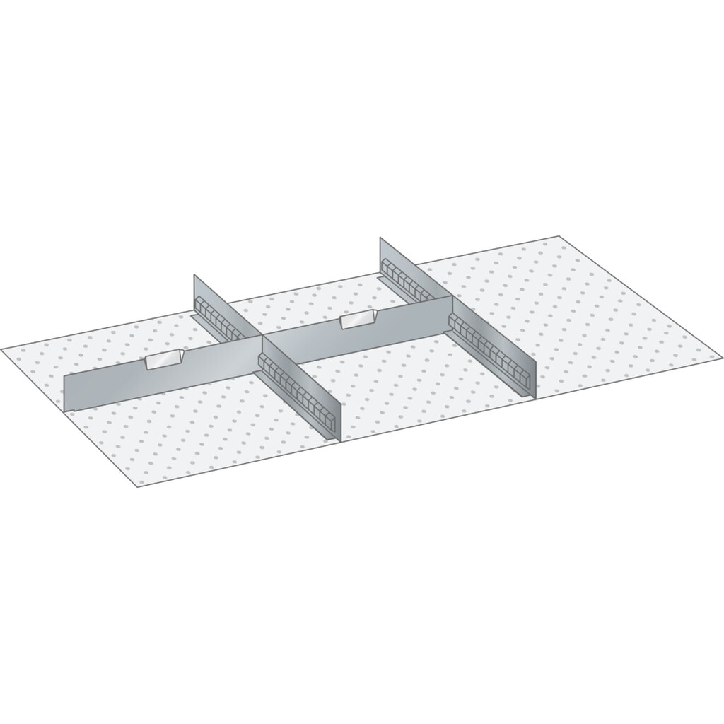 Produktabbildung: LISTA Set Schlitzwände und Trennbleche 54x27E, (BxT) 918x459mm, 2 Schlitzwände, 2 Trennbleche, für Fronthöhe 50mm