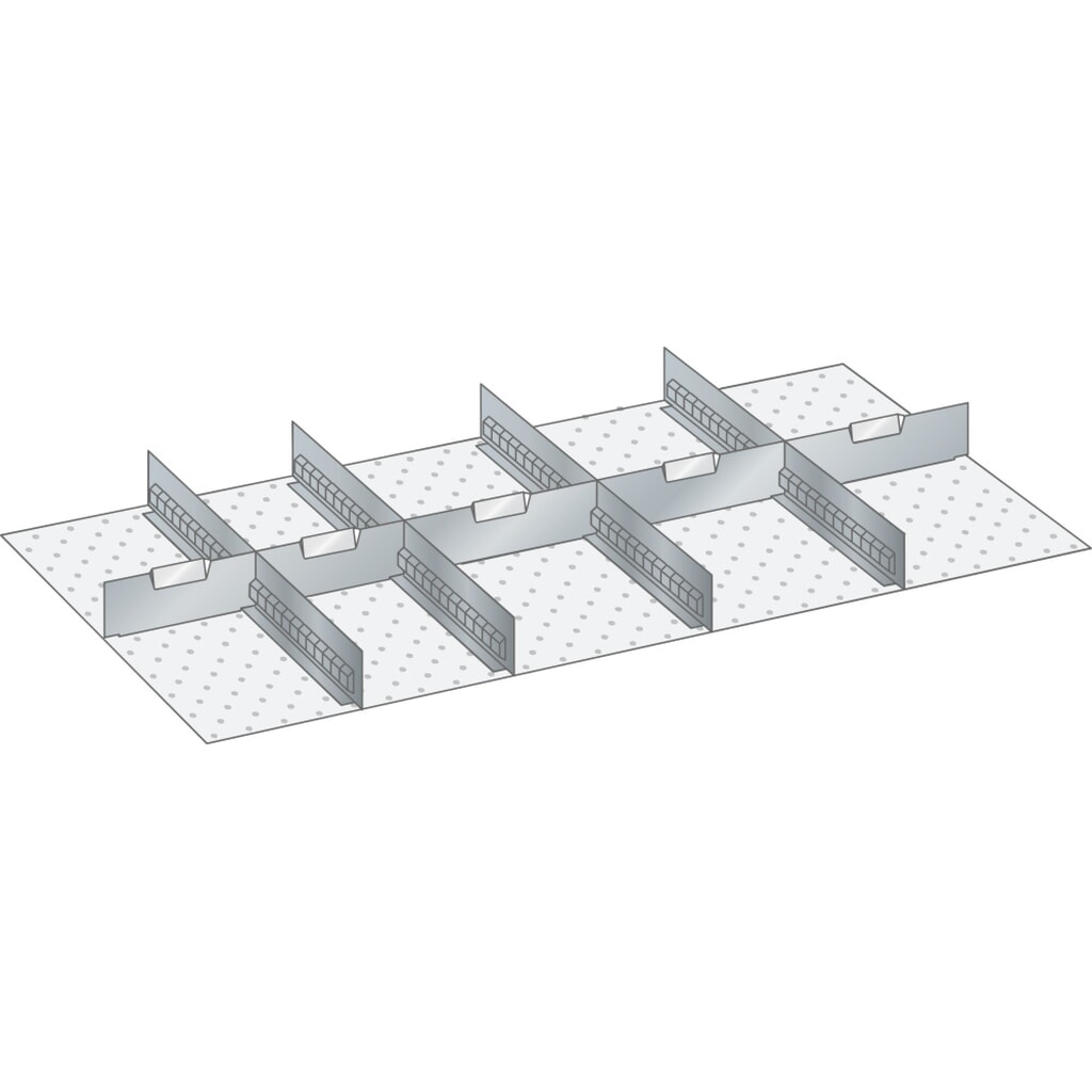 LISTA Set Schlitzwände und Trennbleche 54x27E, (BxTxFH) 918x459x300mm, 4 Schlitzwände, 5 Trennbleche