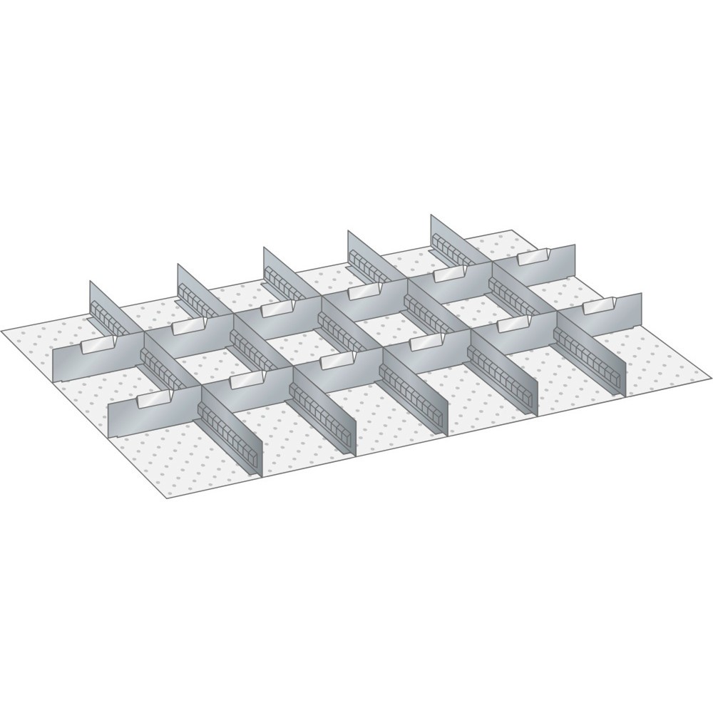 Produktabbildung: LISTA Set Schlitzwände und Trennbleche 54x36E, (BxT) 918x612mm, 5 Schlitzwände, 12 Trennbleche, für Fronthöhe 250mm