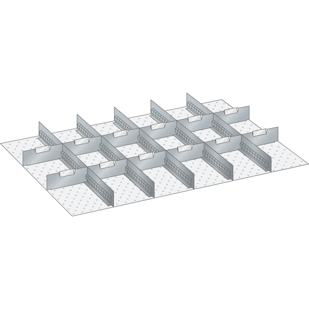 LISTA Set Schlitzwände und Trennbleche 54x36E, (BxT) 918x612mm, 5 Schlitzwände, 12 Trennbleche, für Fronthöhe 250mm Produktabbildung: LISTA Set Schlitzwände und Trennbleche 54x36E, (BxT) 918x612mm, 5 Schlitzwände, 12 Trennbleche, für Fronthöhe 250mm