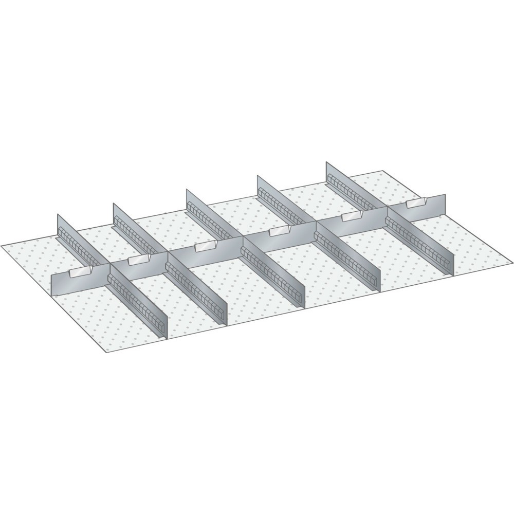 Produktabbildung: LISTA Set Schlitzwände und Trennbleche 64x36E, (BxT) 1088x612mm, 5 Schlitzwände, 6 Trennbleche, für Fronthöhe 75mm