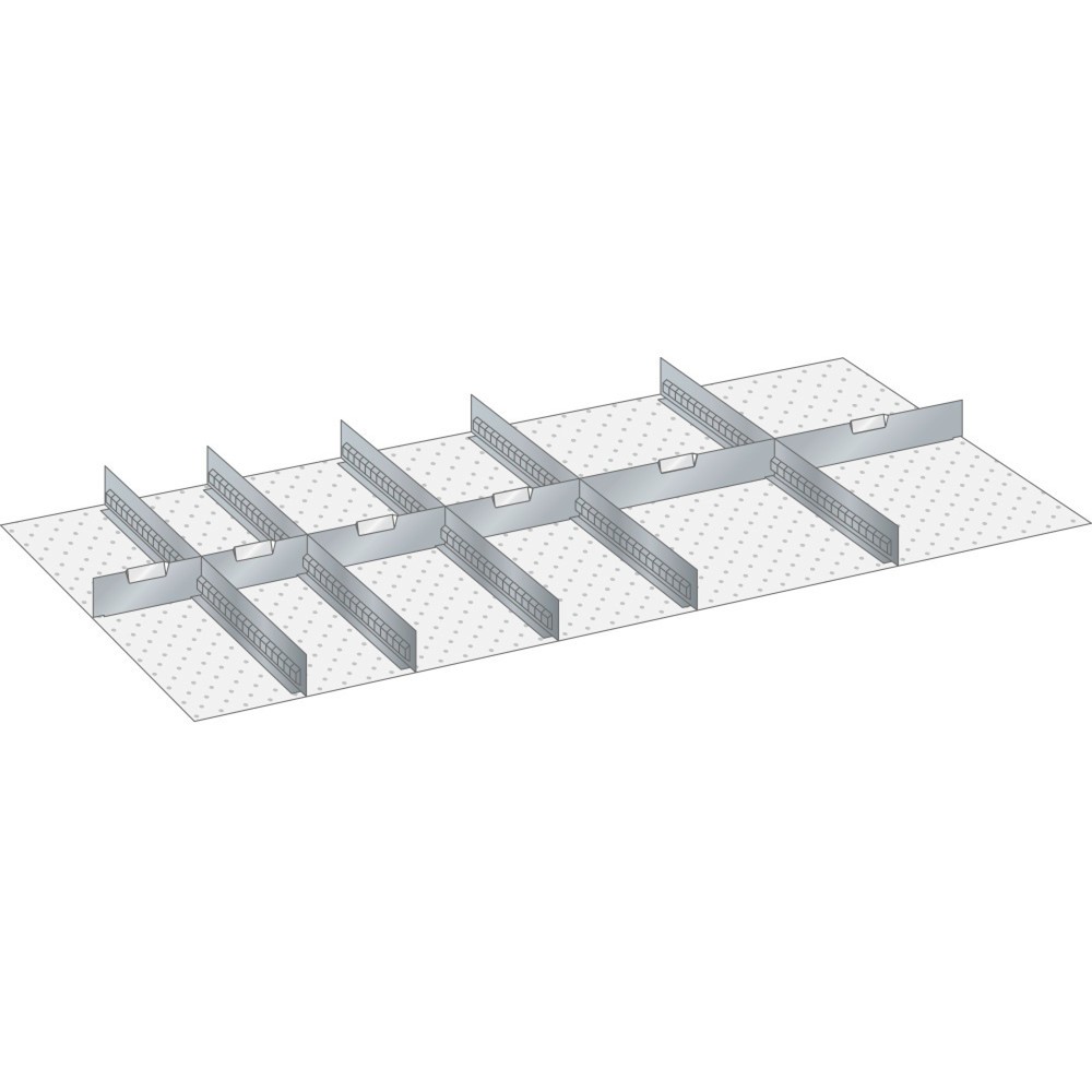 Produktabbildung: LISTA Set Schlitzwände und Trennbleche 78x36E, (BxT) 1326x612mm, 5 Schlitzwände, 8 Trennbleche, für Fronthöhe 75mm