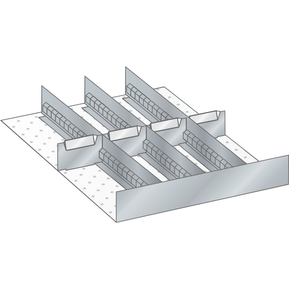 Produktabbildung: LISTA Set Schlitzwände und Trennbleche, (BxTxFH) 357x459x95mm, 4 Schlitzwände, 4 Trennbleche