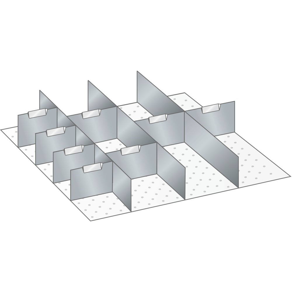 Produktabbildung: LISTA Set Trennwände, (BxT) 500x600mm, 3 Längs-, 8 Quertrennwände, für Fronthöhe 75mm