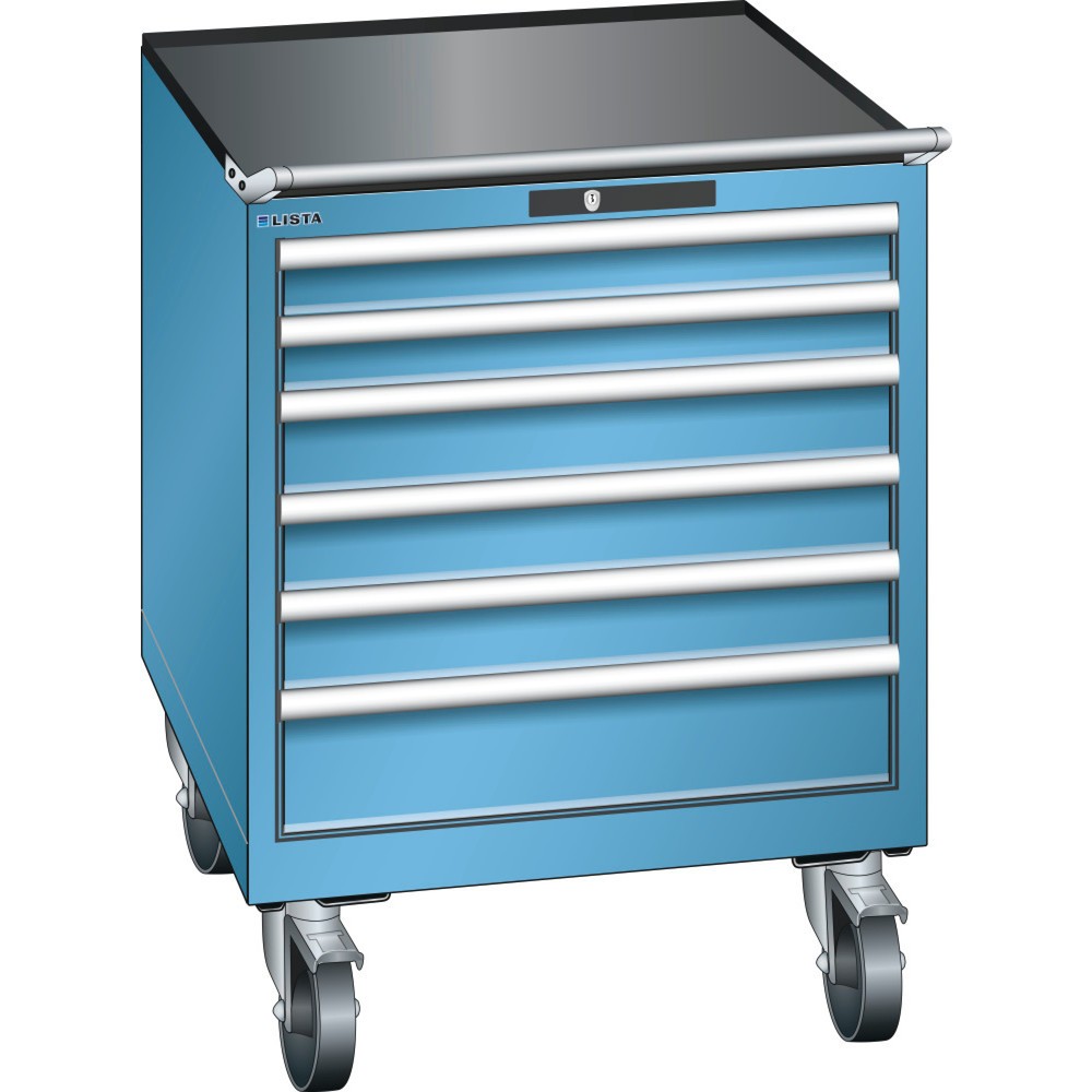 Produktabbildung: LISTA Werkstattwagen 36x36E, (BxTxH) 717x725x890mm, 6 Schubladen, lichtblau