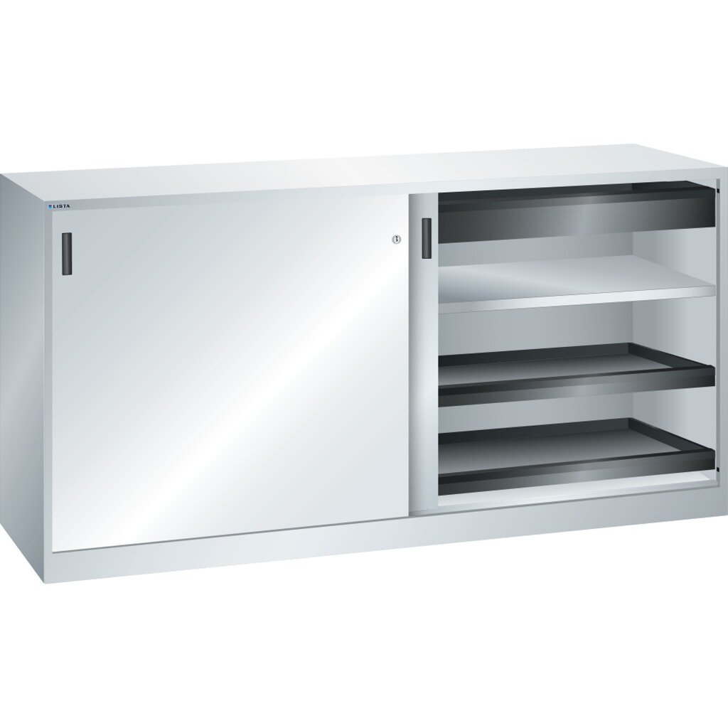LISTA Werkzeugschrank, (BxTxH) 2000x580x1000mm, 4 Auszüge, 2 Schubladen, lichtgrau Produktabbildung: LISTA Werkzeugschrank, (BxTxH) 2000x580x1000mm, 4 Auszüge, 2 Schubladen, lichtgrau