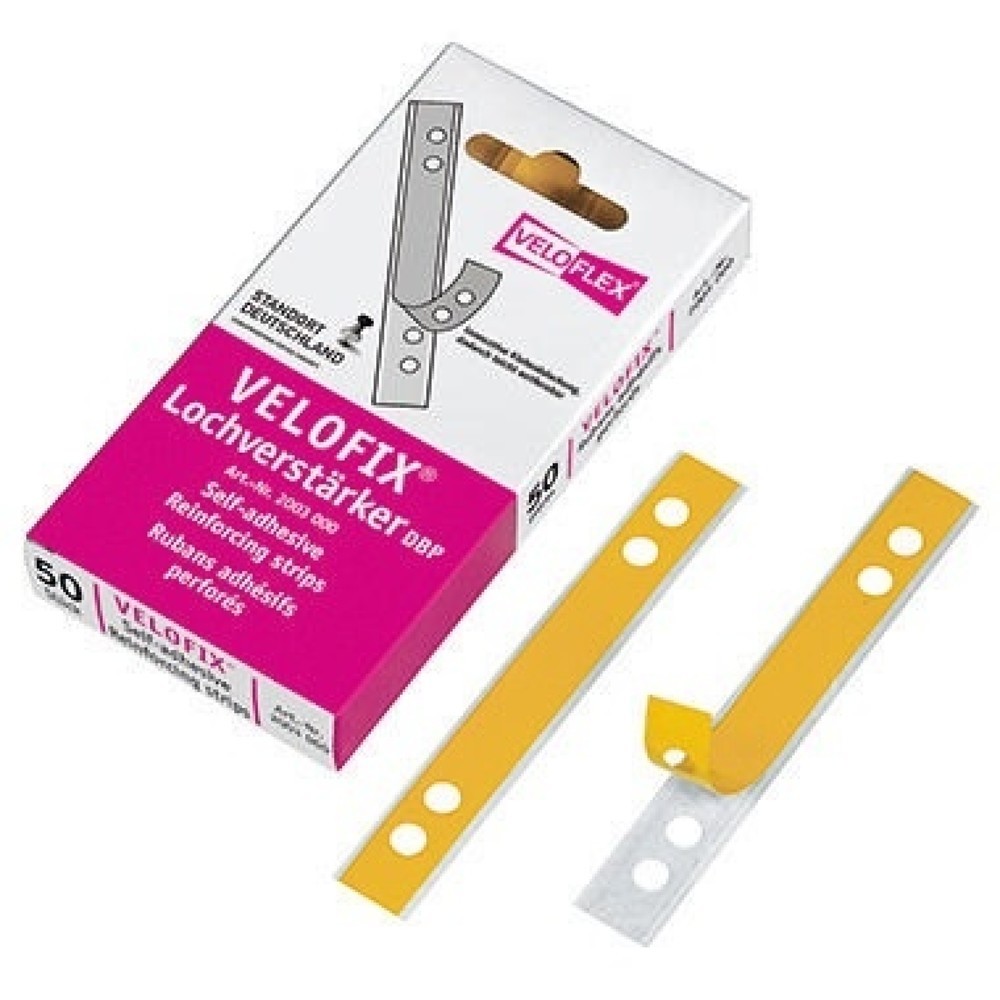 Produktabbildung: Veloflex Lochverstärker VELOFIX 2003000 105x15mm sk gk 50 St./Pack.