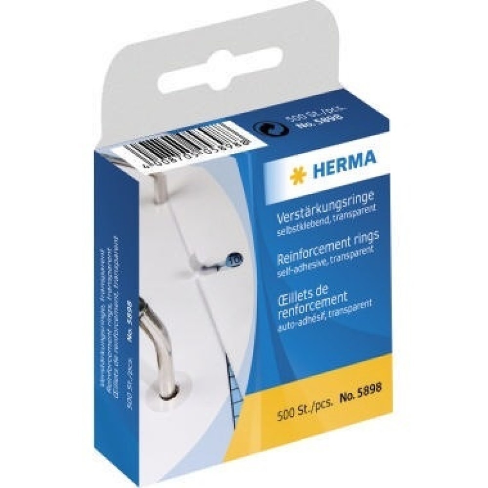 Produktabbildung: Herma Lochverstärkungsring 12mm transparent 500 St./Pack