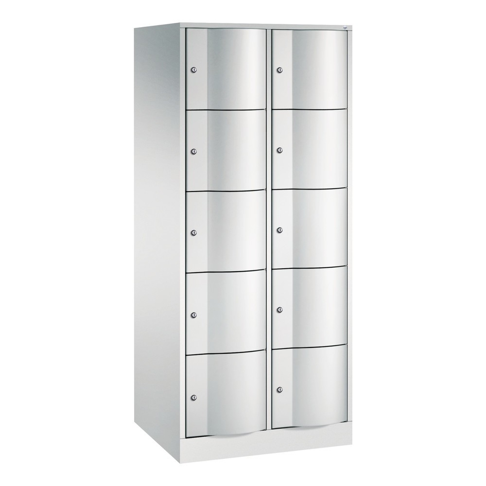 Product afbeelding: Locker C+P met vandalismebestendige deuren, 2 x 5 vakken, hxbxd 1.950 x 770 x 640 mm, lichtgrijs, lichtgrijs