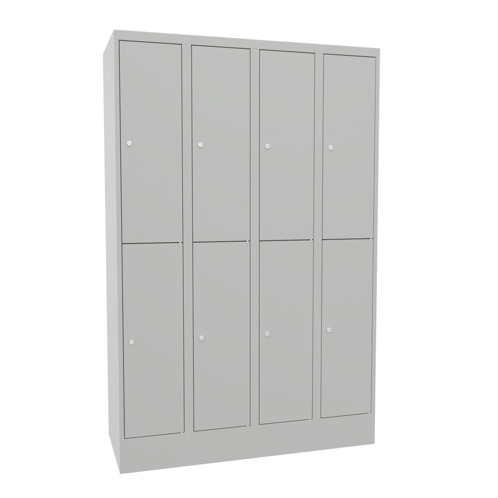 Product afbeelding: Locker PAVOY, 4 x 2 vakken, hxbxd 1.850 x 1.230 x 500 mm, lichtgrijs, lichtgrijs