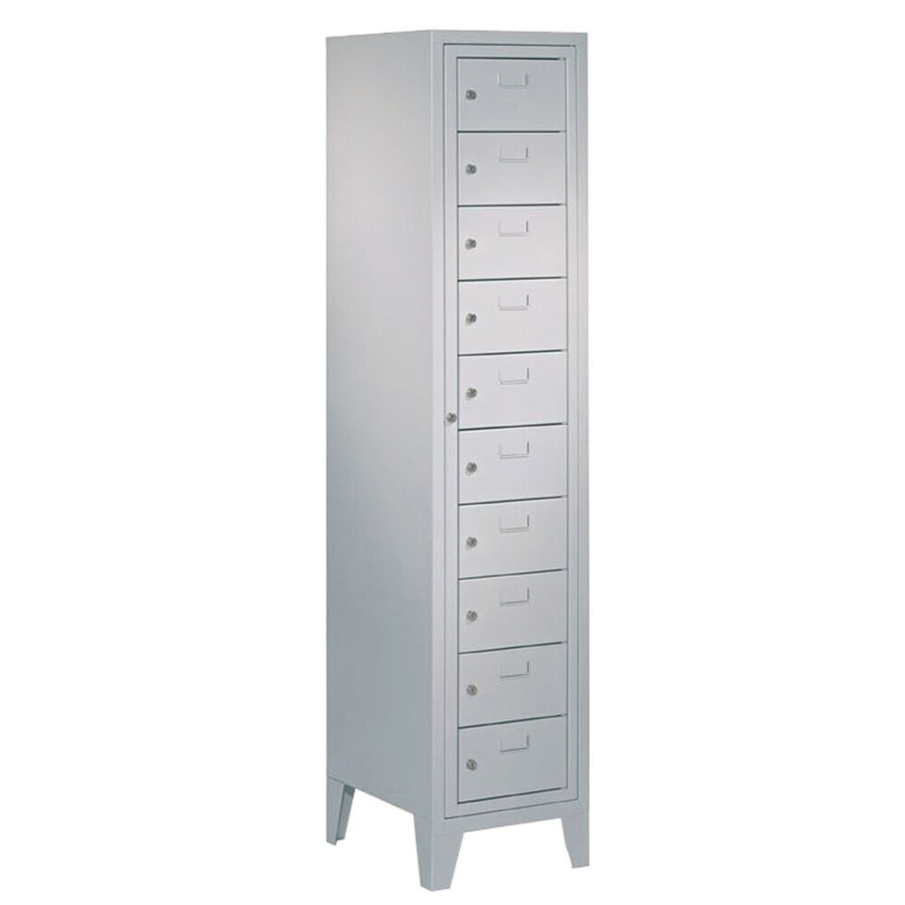 Productafbeelding nr. 2: Locker PAVOY met centrale deur, 1 x 10 vakken, hxbxd 1.850 x 400 x 500 mm, met poten, lichtgrijs, lichtgrijs