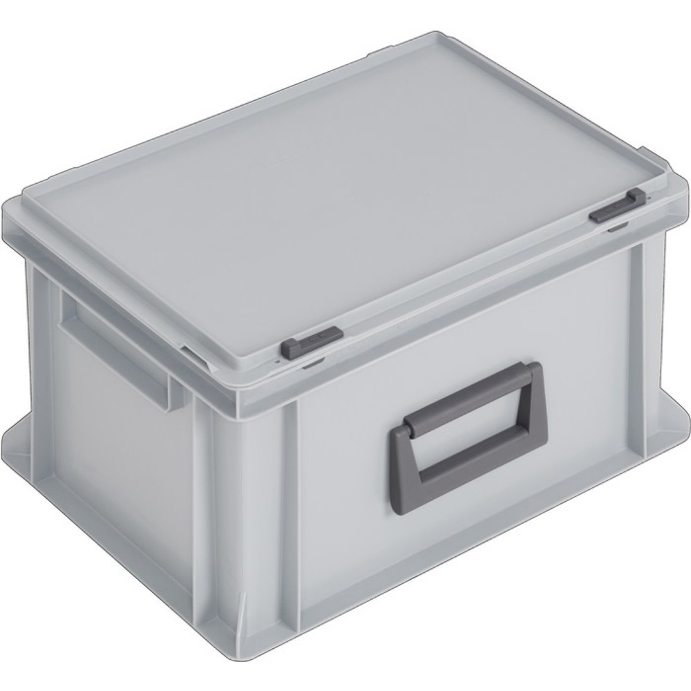Produktabbildung Nr. 1: LOCKWEILER Kunststoffkoffer, Schiebeverschluss grau 20 l, L400xB300xH233 mm PP 1 Griff