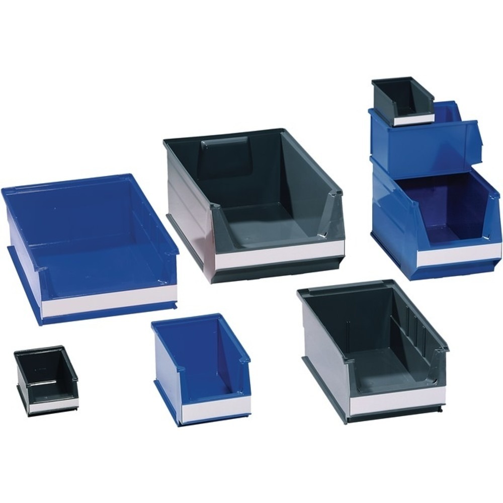 Produktabbildung: LOCKWEILER Sichtlagerkasten, PE-Regenerat grau, L160/140xB100xH75mm