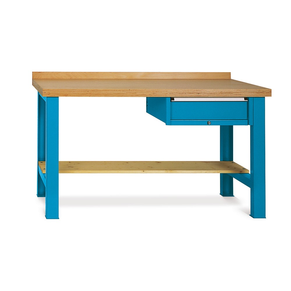 Produktabbildung: Schwere Werkbank Premium mit Schublade, TK 800 kg, HxBxT 850 x 1.500 x 700 mm, lichtgrau