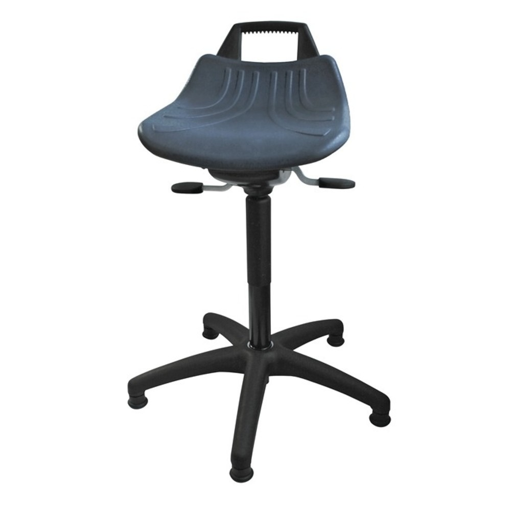 N° de l'image du produit 1 : Tabouret pivotant LOTZ, mousse PU bleu, avec patins, hauteur d'assise réglable de 490 à 680 mm