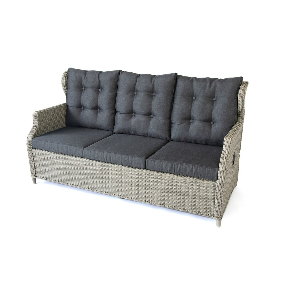 Produktabbildung Nr. 12: Loungemöbel-Set "Canelli", 1x Sofa, 2x Sessel, 2x Hocker, 1x Tisch, grau
