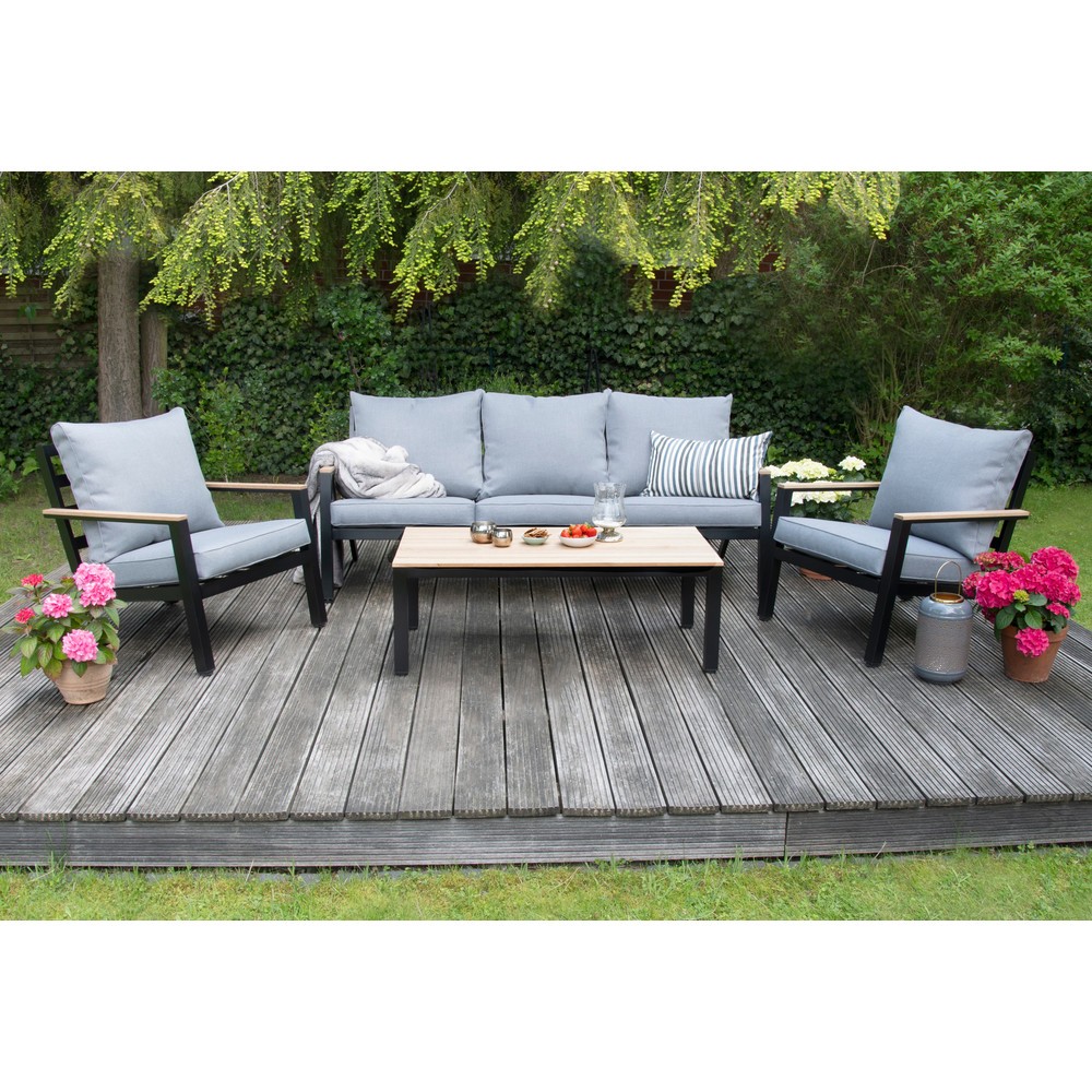 Produktabbildung: Loungemöbel-Set "Lamego", 1x Sofa, 2x Sessel, 1x Tisch