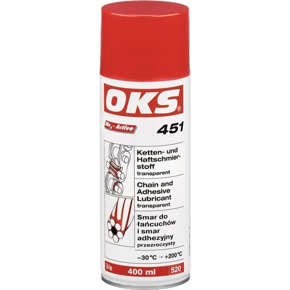 N° de l'image du produit 1 : Lubrifiant/adhérent pour chaînes 451 400 ml transparent bombe aérosol OKS