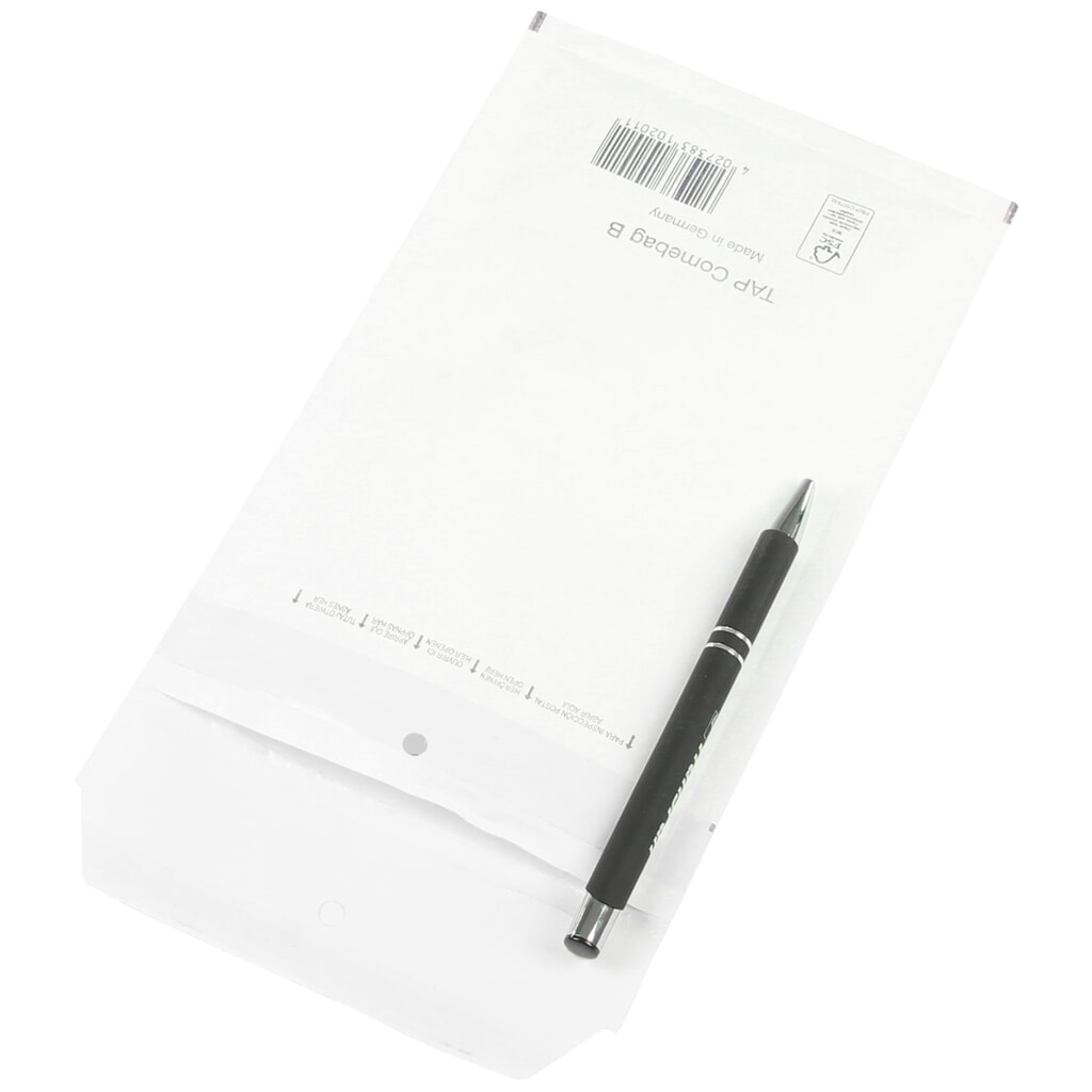 Produktabbildung Nr. 2: Luftpolster-Versandtasche, LxB 110 x 215 mm, weiß, für DIN A6, mit Selbstklebeverschluss