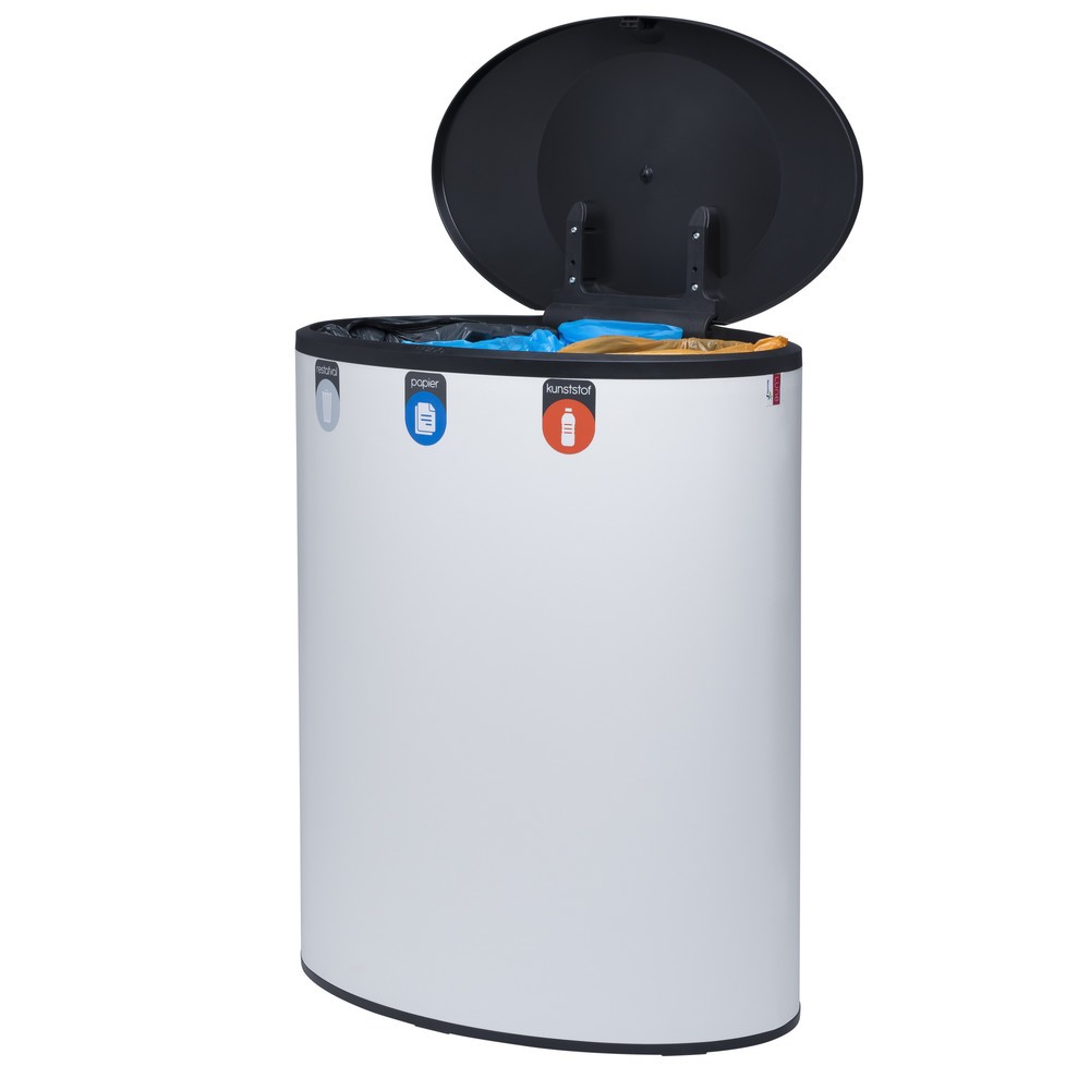 Produktabbildung Nr. 5: LUNE Design-Abfalleimer Binc, weiß, schwarz, mit geschlossenem Deckel