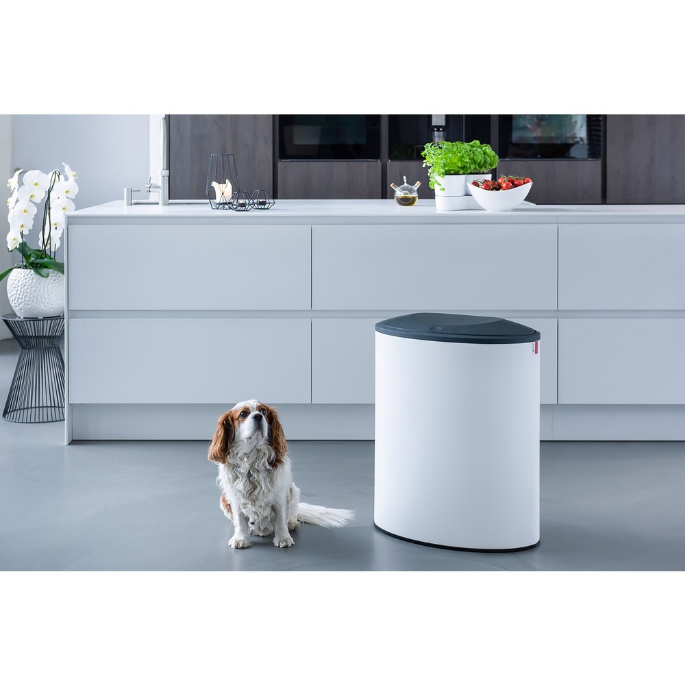 Produktabbildung Nr. 9: LUNE Design-Abfalleimer Binc, weiß, schwarz, mit geschlossenem Deckel