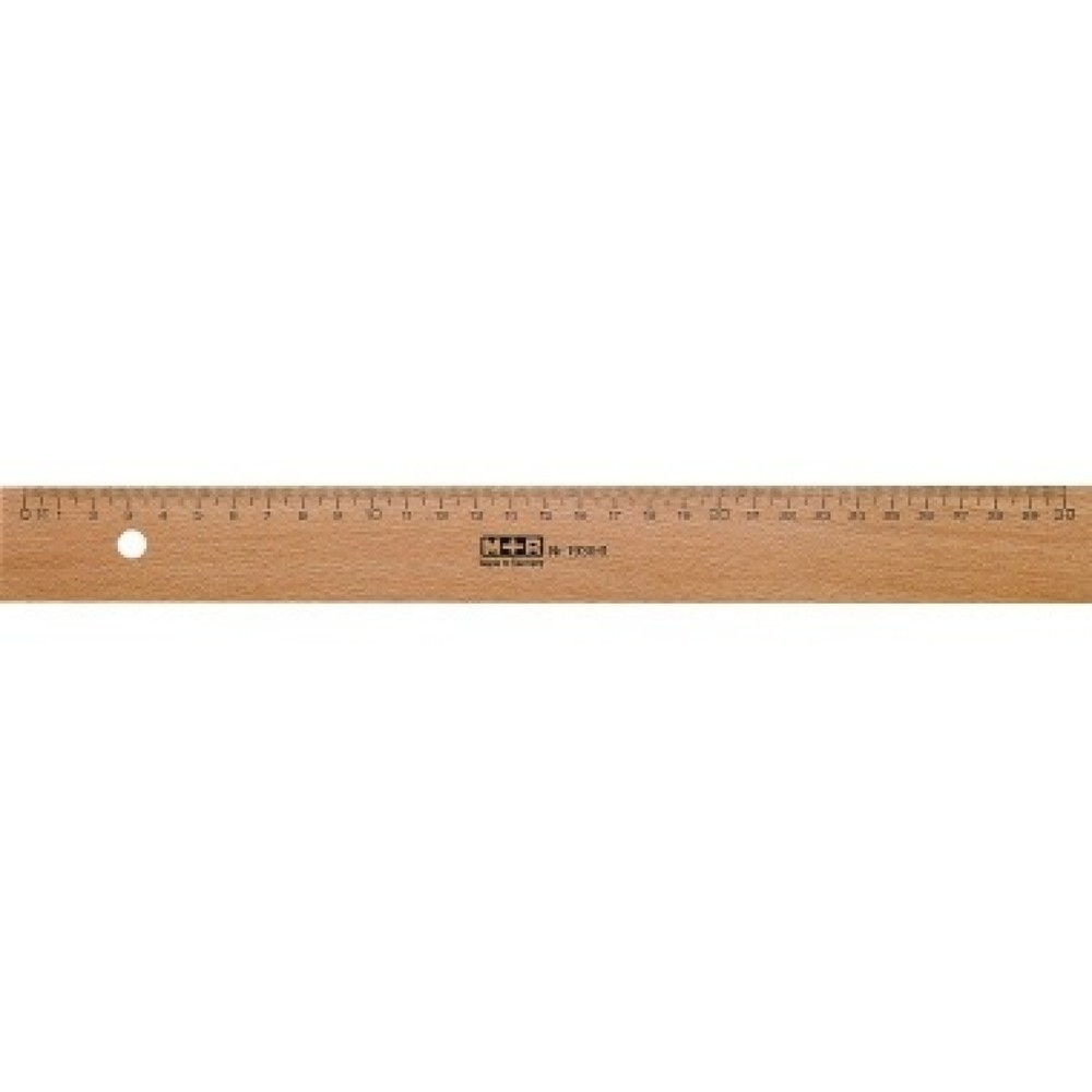 Produktabbildung: M+R Lineal 19300000 30cm Holz Metalleinlage