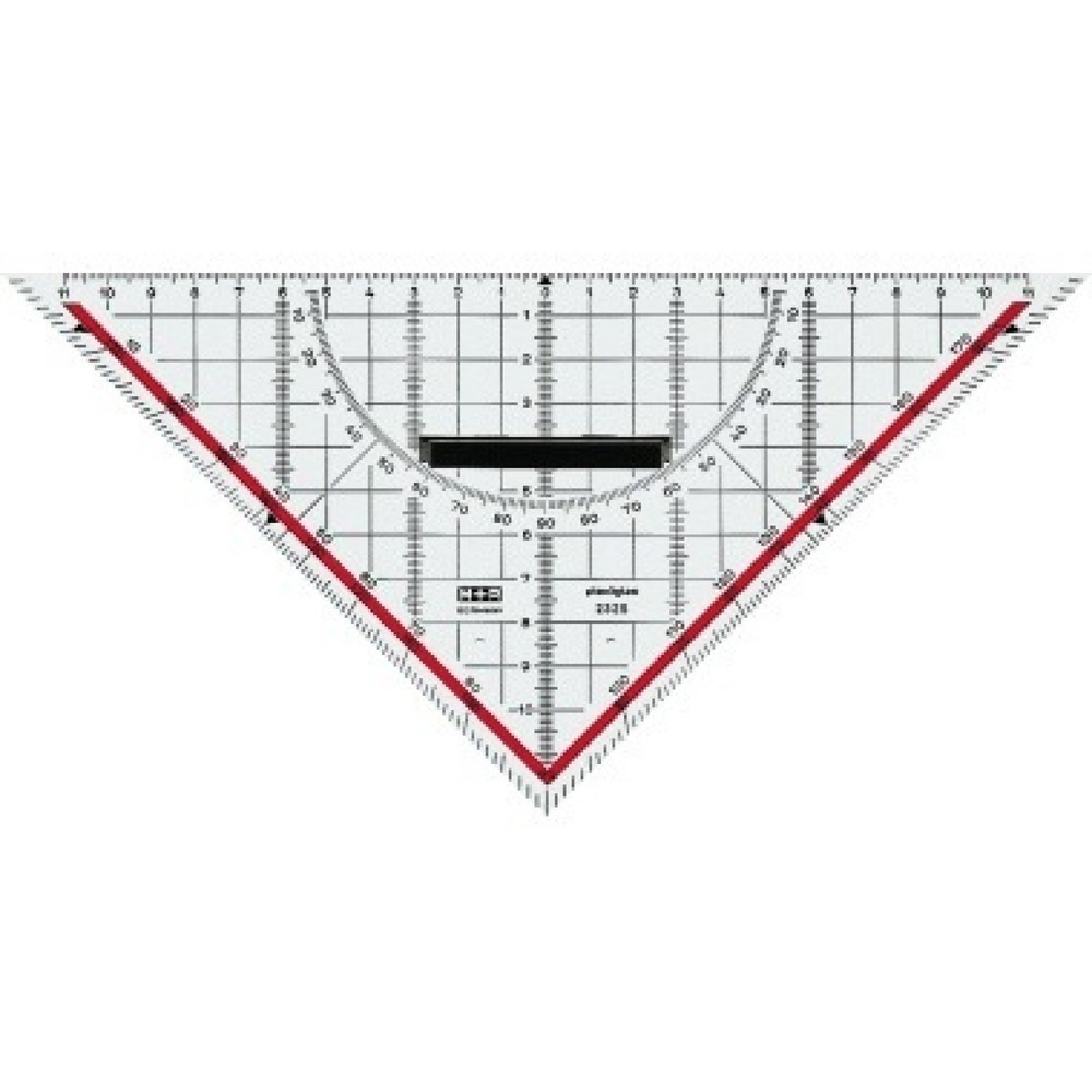 Produktabbildung: M+R Zeichendreieck 23250100 25cm Skala rot
