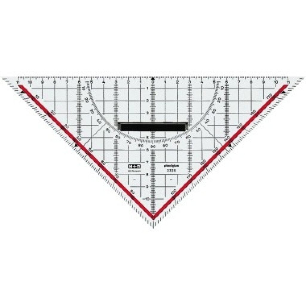 Produktabbildung: M+R Zeichendreieck 23250100 25cm Skala rot