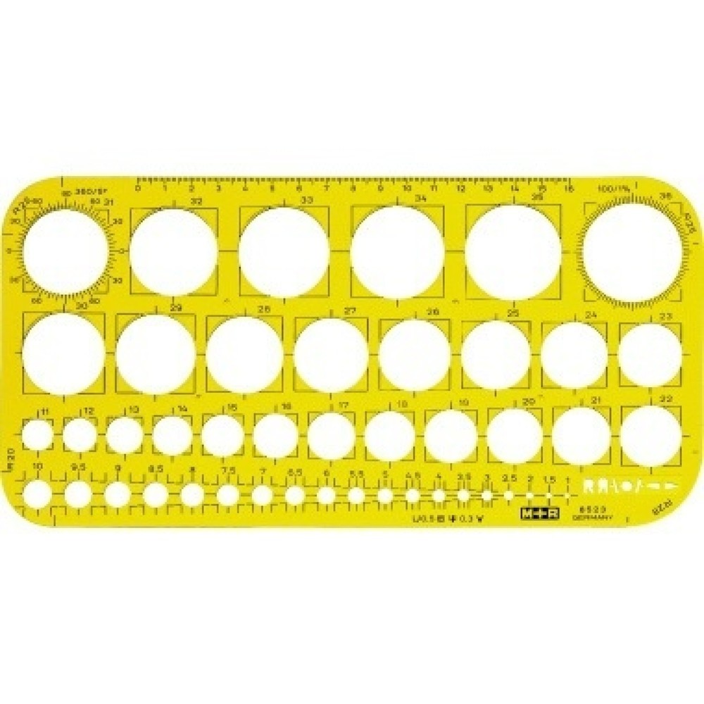 Produktabbildung: M+R Zeichenschablone 85230670 Kreis Polystyrol gelb/transparent