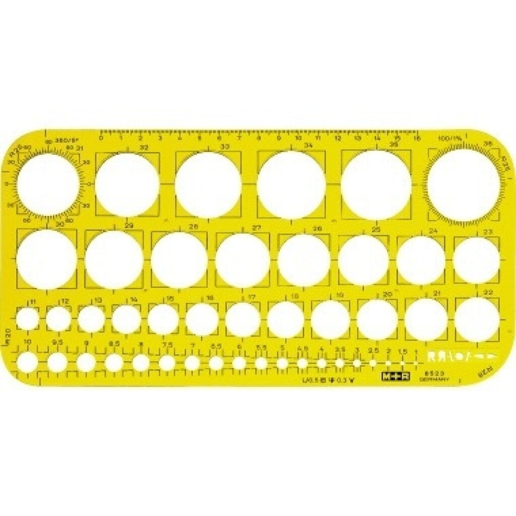 Produktabbildung: M+R Zeichenschablone 85230670 Kreis Polystyrol gelb/transparent