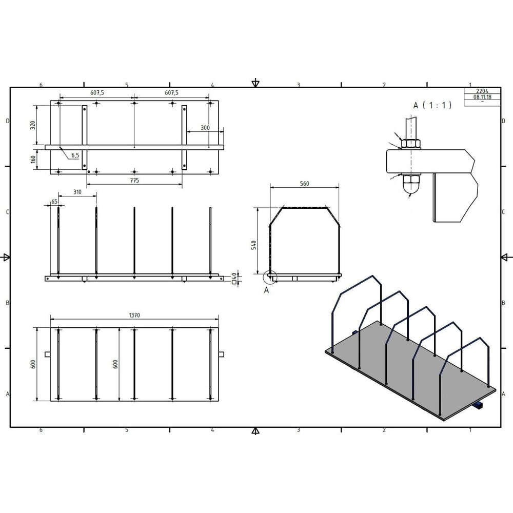 N° de l'image du produit 4 : Porte-cartons pour table d’emballage individuelle Multiplex, hauteur d’arceau de 550 mm, larg. x prof. 1 770 x 600 mm