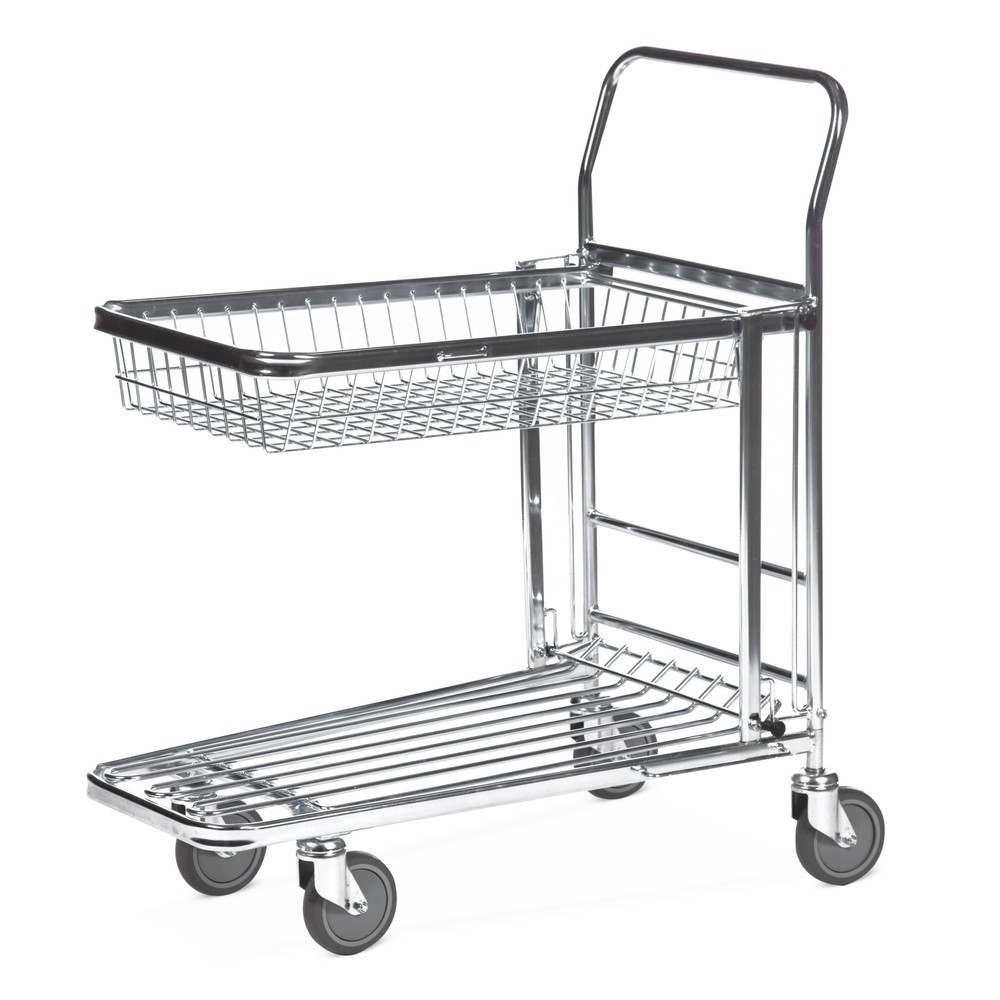 Product afbeelding: Magazijn- en transportwagen, inklapbare mand, laadvlak bxd 344 x 700 mm