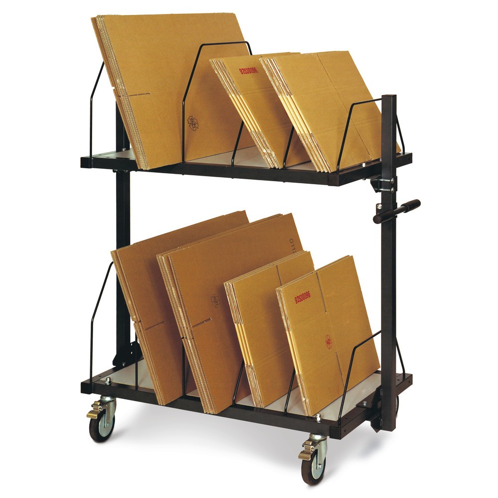 Zdjęcie produktu: Magazynek kartonów z pałąkiem do pchania, 2 poziomy, wys. x szer. x głęb. 1260 x 1015 x 600 mm