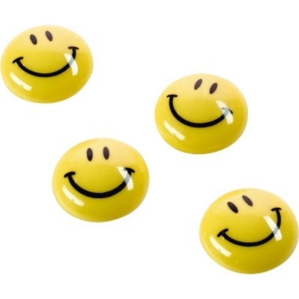 Produktabbildung: magnetoplan® Magnet Smilies 16673 40mm gelb 4 St./Pack