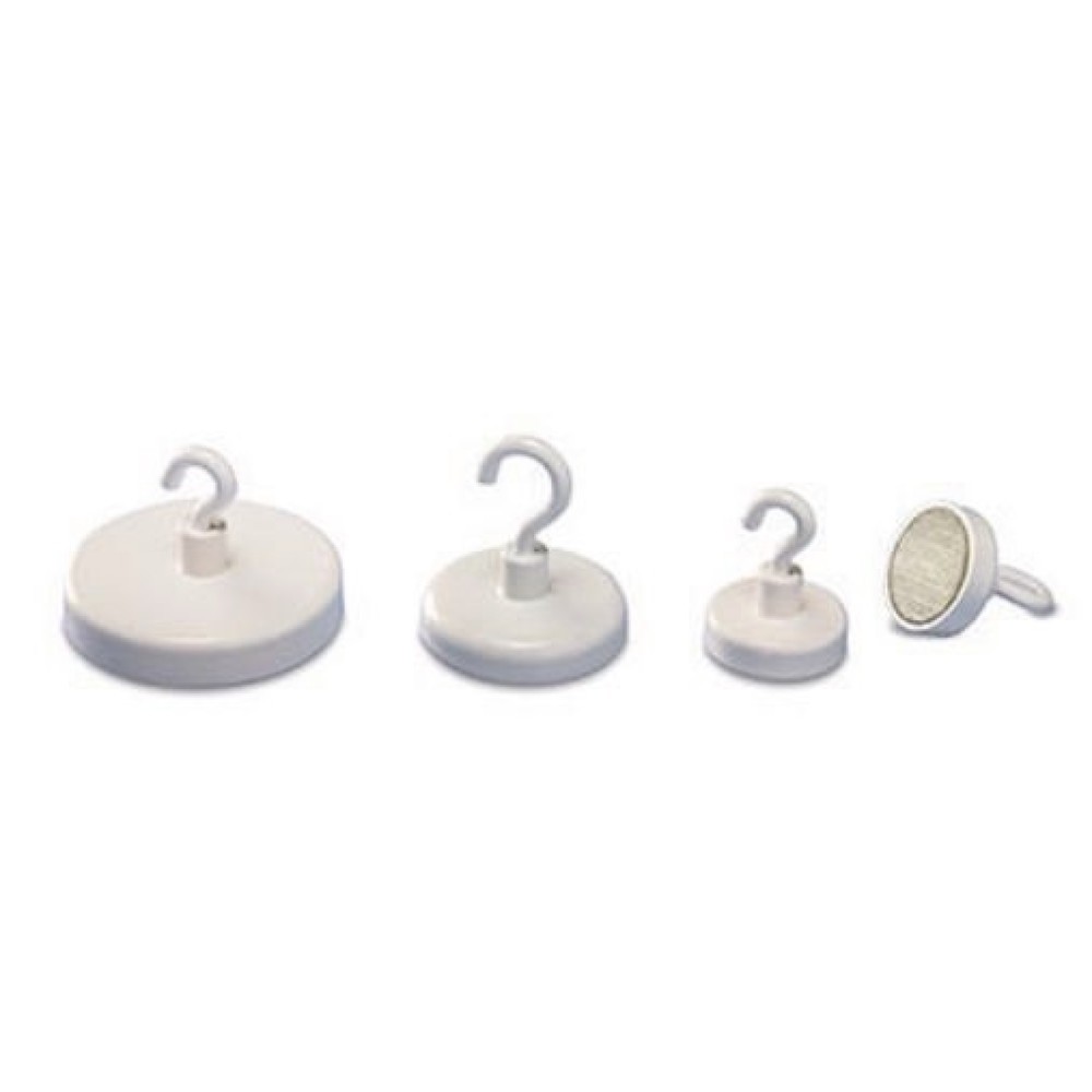 Produktabbildung: magnetoplan® Hakenmagnet 52647 47mm rund weiß
