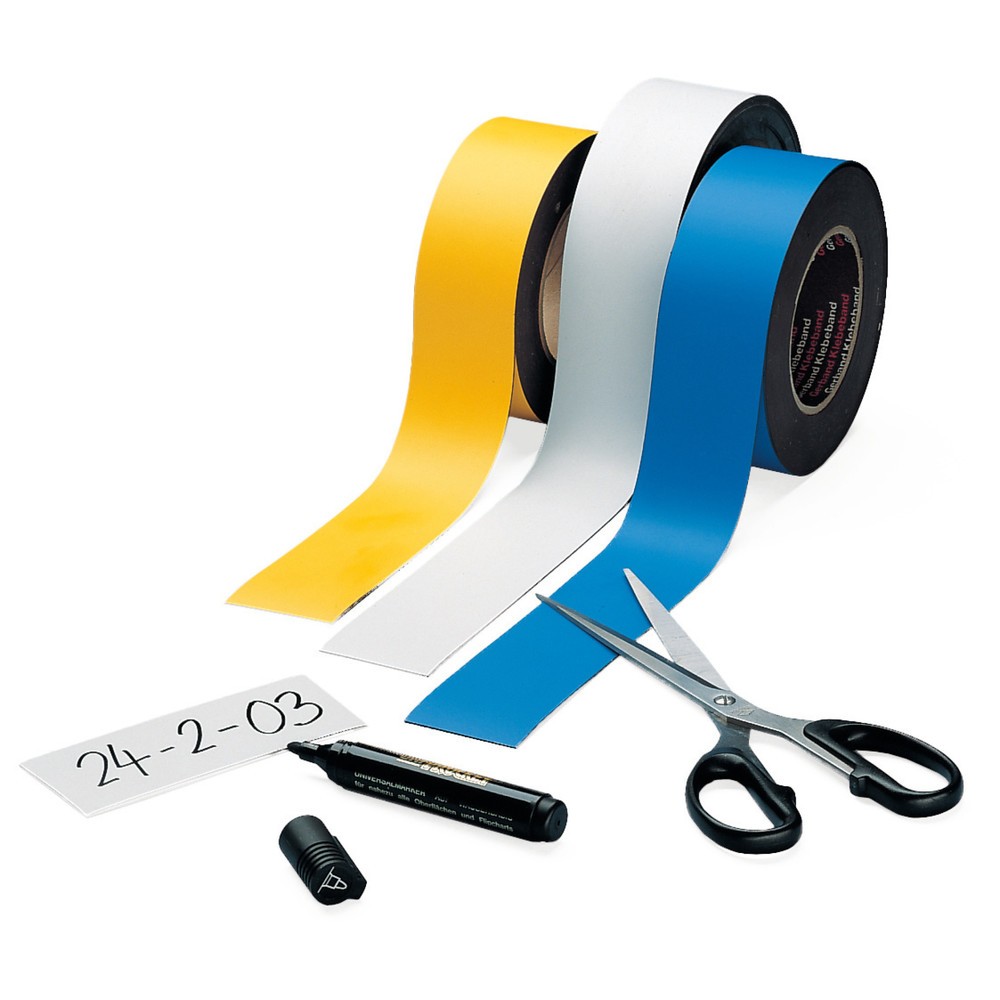 Produktabbildung Nr. 1: Magnetisches Beschriftungsband, Rolle, Breite 50 mm, weiß