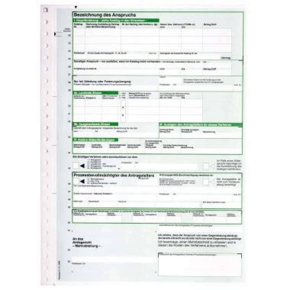 Produktabbildung Nr. 1: Avery Zweckform Mahnbescheid 2887 DIN A4 1x2Blatt