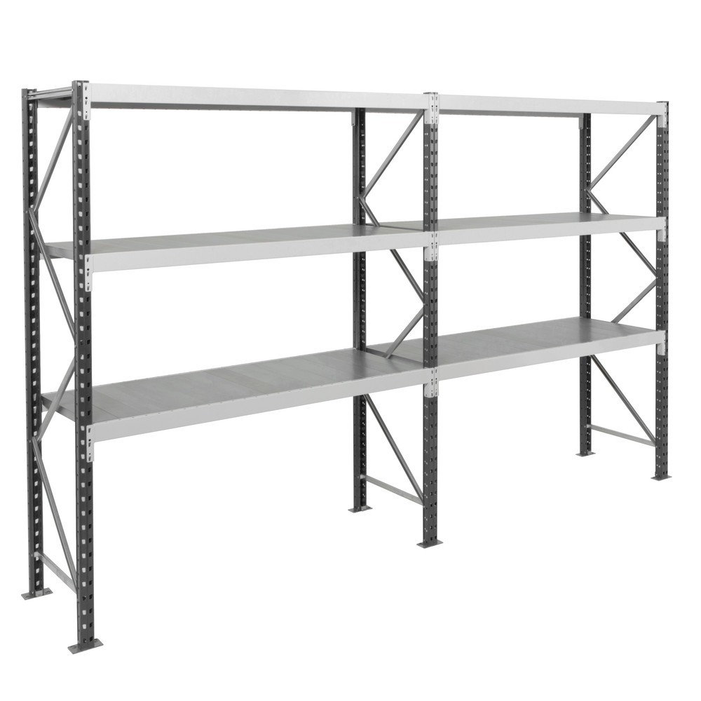 Número de imagen del producto 5: Estantería ancha ManOrga, con balda de paneles de acero, módulo inicial, carga por estante 710 kg, 2.500 x 2.250 x 600 mm (alto x ancho x fondo)