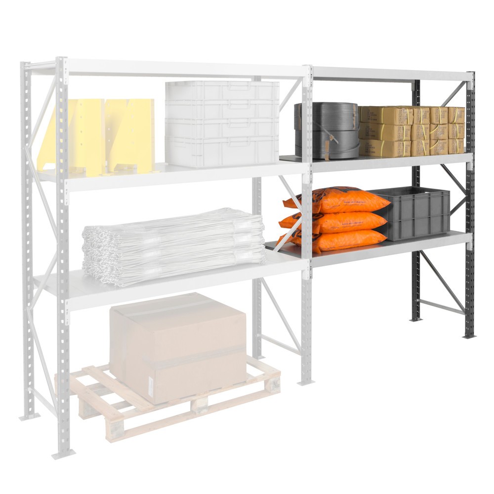 Número de imagen del producto 7: Estantería ancha ManOrga, con balda de paneles de acero, módulo inicial, carga por estante 710 kg, 2.500 x 2.250 x 600 mm (alto x ancho x fondo)