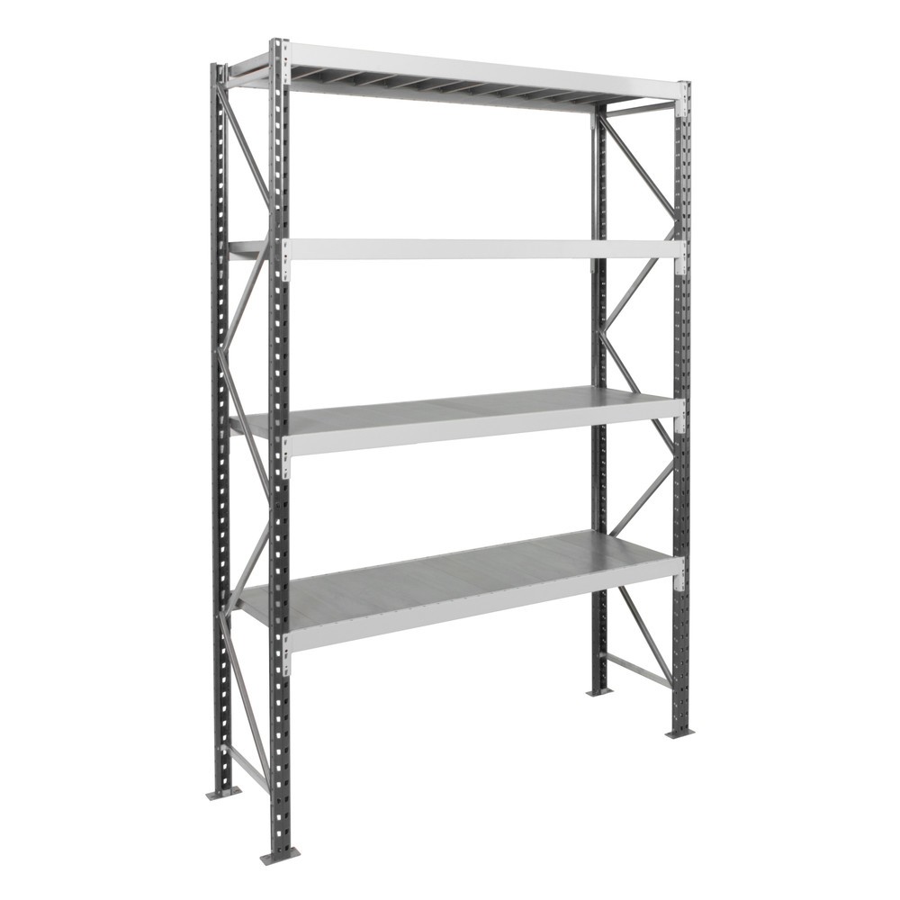 Imagen del producto: Estantería ancha ManOrga, con balda de paneles de acero, módulo inicial, carga por estante 880 kg, 3.000 x 1.800 x 600 mm (alto x ancho x fondo)