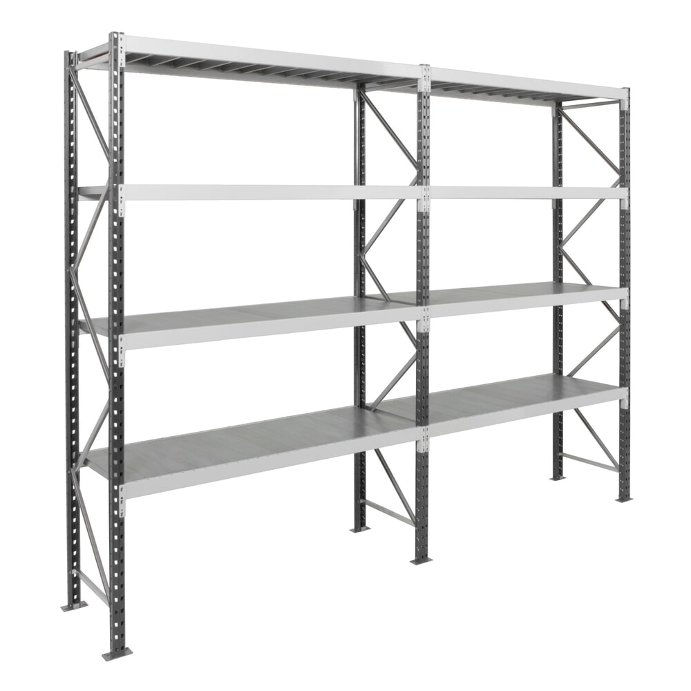 Número de imagen del producto 5: ManOrga Estantería ancha, con baldas de paneles de acero, módulo inicial, ALxANxFO 2.500 x 1.800 x 600 mm