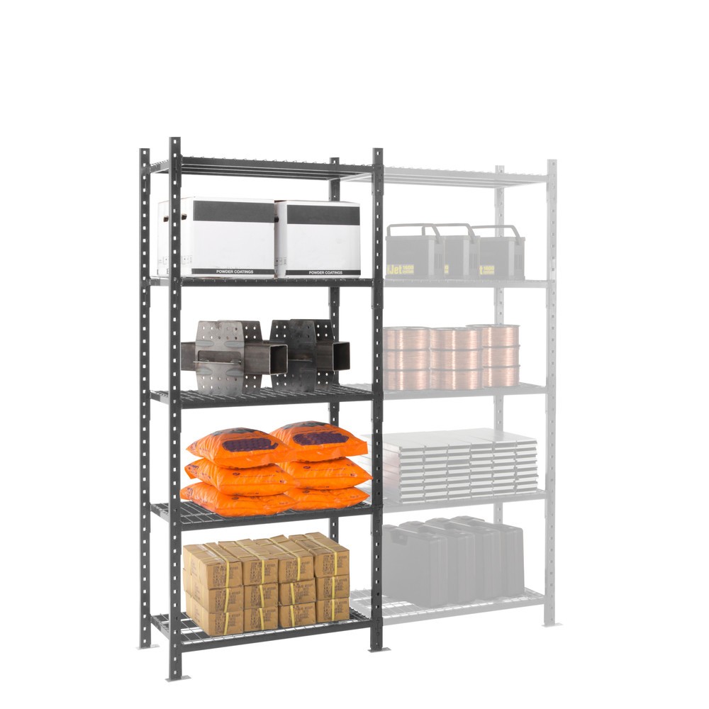 Número de imagen del producto 6: ManOrga Estantería de cargas pequeñas, módulo adicional, con baldas de rejilla, carga por estante 500 kg, ALxANxFO 2.000 x 1.010 x 500 mm