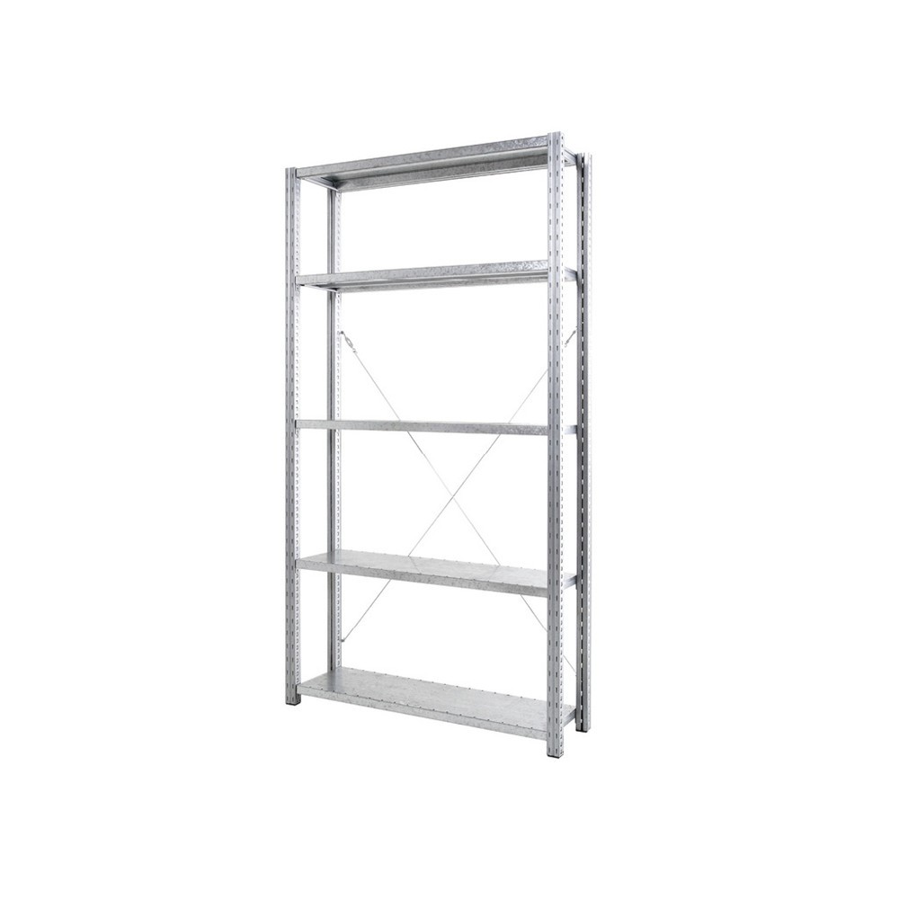 Imagen del producto: ManOrga Estantería de cargas pequeñas, módulo adicional, con baldas de paneles de acero, carga por estante 310 kg, galvanizado, ALxANxFO 2.000 x 1.000 x 600 mm