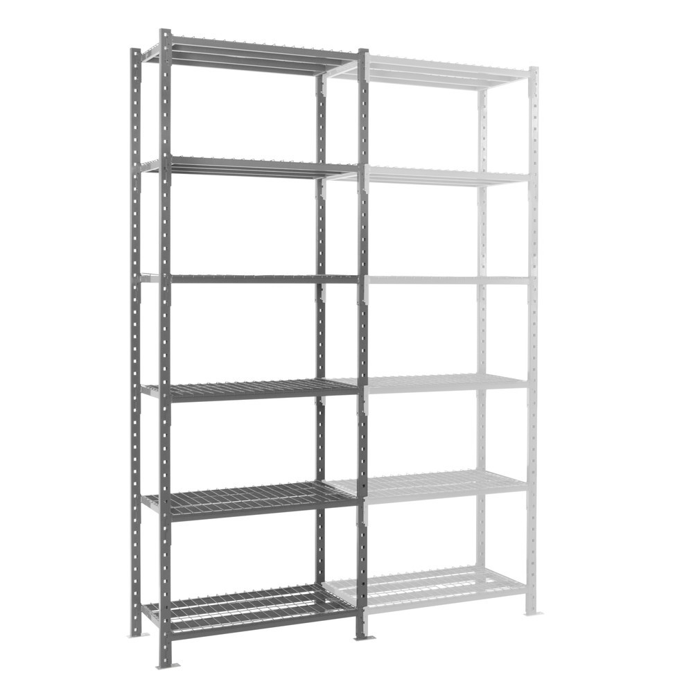 Imagen del producto: Estantería de cargas pequeñas ManOrga gris grafito con baldas de rejilla, carga por estante 500 kg, HxAxF 3.000 x 1.050 x 510 mm