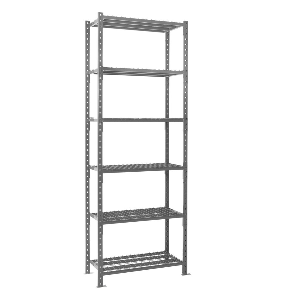 Número de imagen del producto 6: Estantería de cargas pequeñas ManOrga gris grafito con baldas de rejilla, carga por estante 500 kg, HxAxF 3.000 x 1.050 x 510 mm