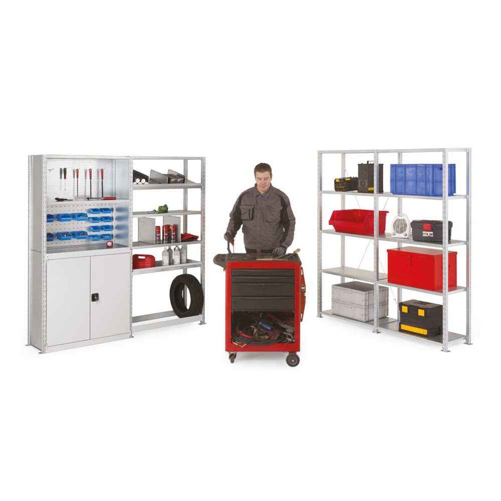 Produktabbildung Nr. 6: ManOrga Fachbodenregal verzinkt mit 5 Stahlblechböden, Fachlast 350 kg, HxBxT 2.000 x 2.043 x 410 mm