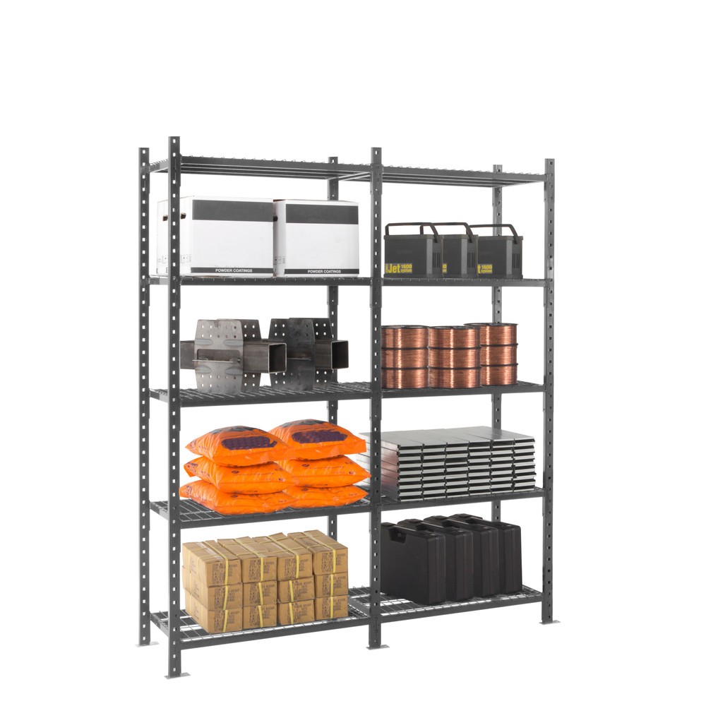 Produktabbildung Nr. 7: ManOrga Fachbodenregal graphitgrau mit Stahlrohr-Böden, Fachlast 460 kg, HxBxT 2.000 x 1.300 x 610 mm