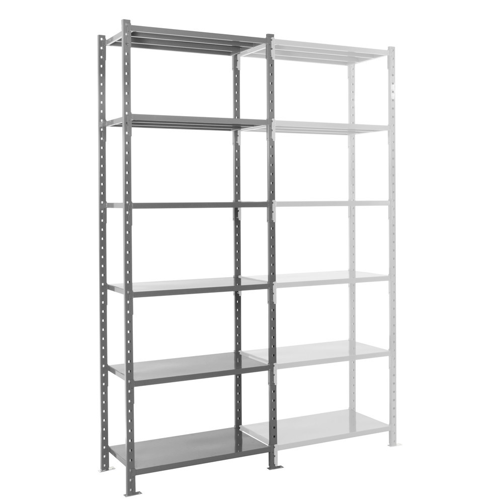 Product afbeelding: Legbordstelling ManOrga, grafietgrijs, met legborden van plaatstaal, vaklast 500 kg, hxbxd 3.000 x 1.050 x 510 mm
