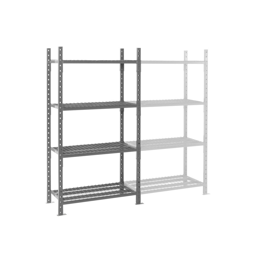 Product afbeelding: Legbordstelling ManOrga, grafietgrijs, met legborden van buizenstaal, vaklast 500 kg, hxbxd 3.000 x 1.050 x 510 mm